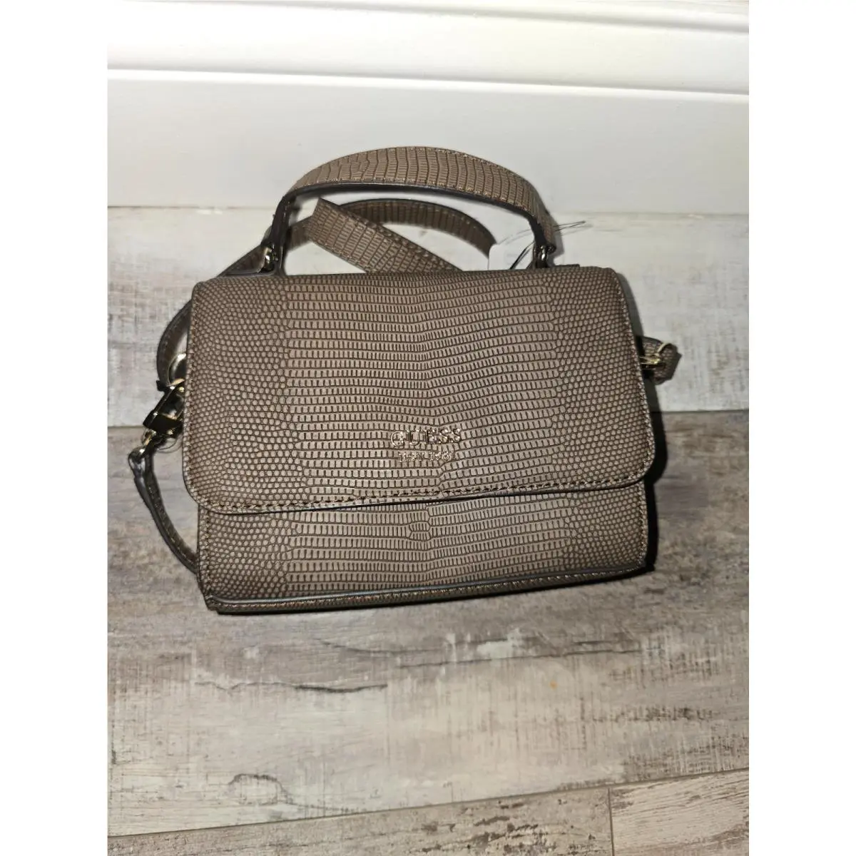 Guess Brown Mini Lyndi Mini Flap Crossbody Bag - W/tags