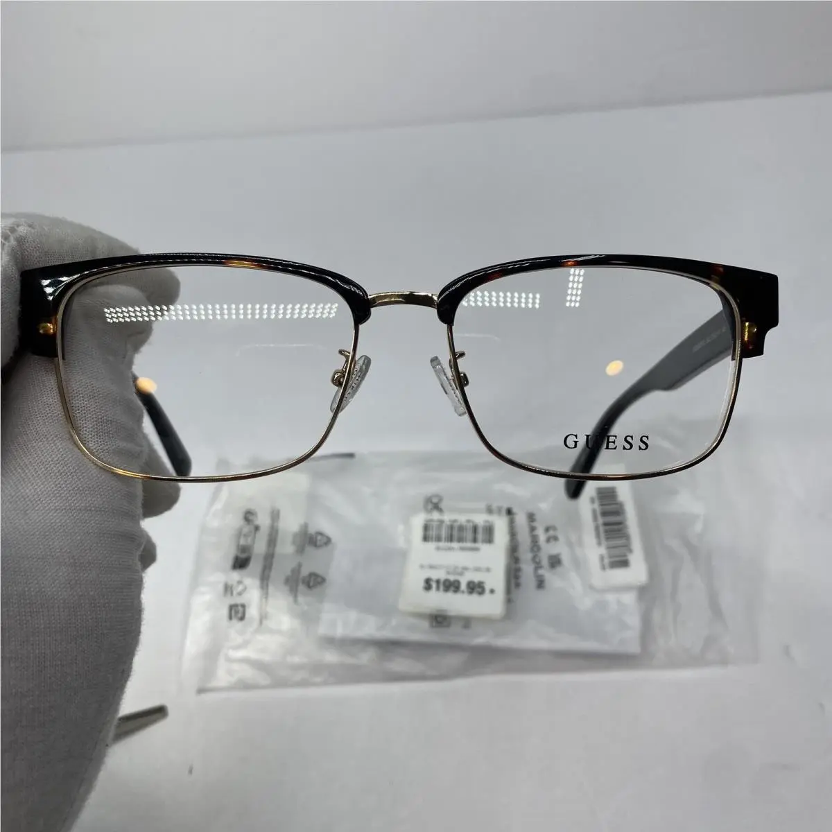 Guess Eyeglasses GU50007-D 052 55-17-145 Brown Tortoise Rectangular Full Rim Men
