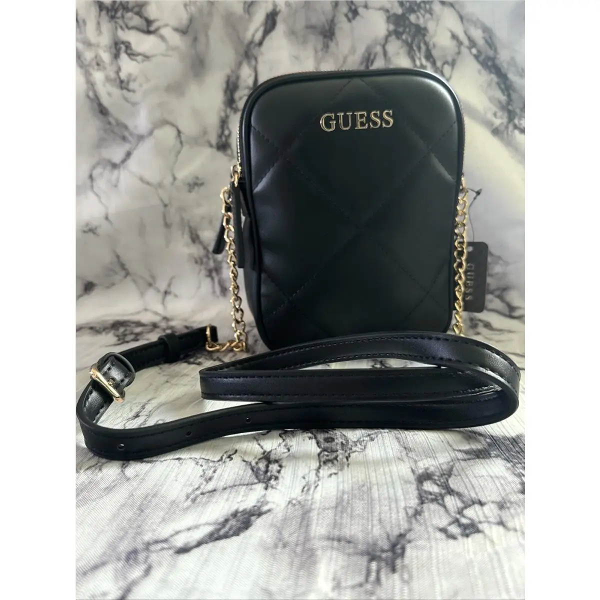 Purse Crossbody Belt Bag Guess Woman FG903471 Quincey Mini Handbag Black