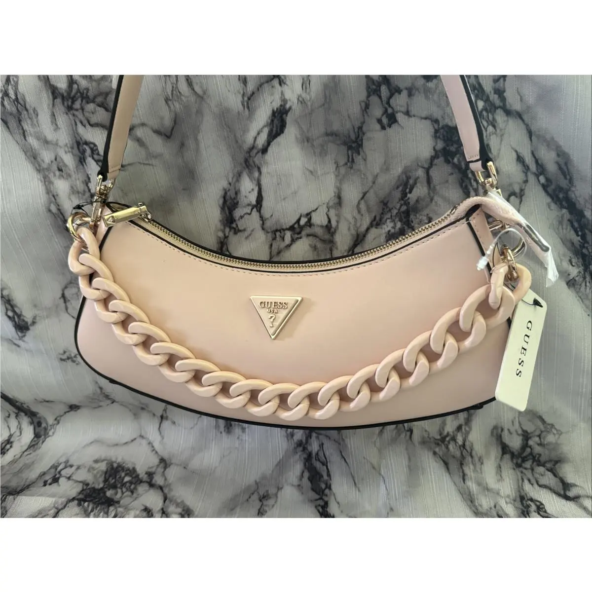 Purse Handbag Shoulder Bag Guess Women Chain Rose Pink Corina VP876618