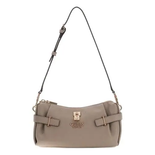Guess Women`s Yesba Mini Top Zip Crossbody Bag Gray Gold