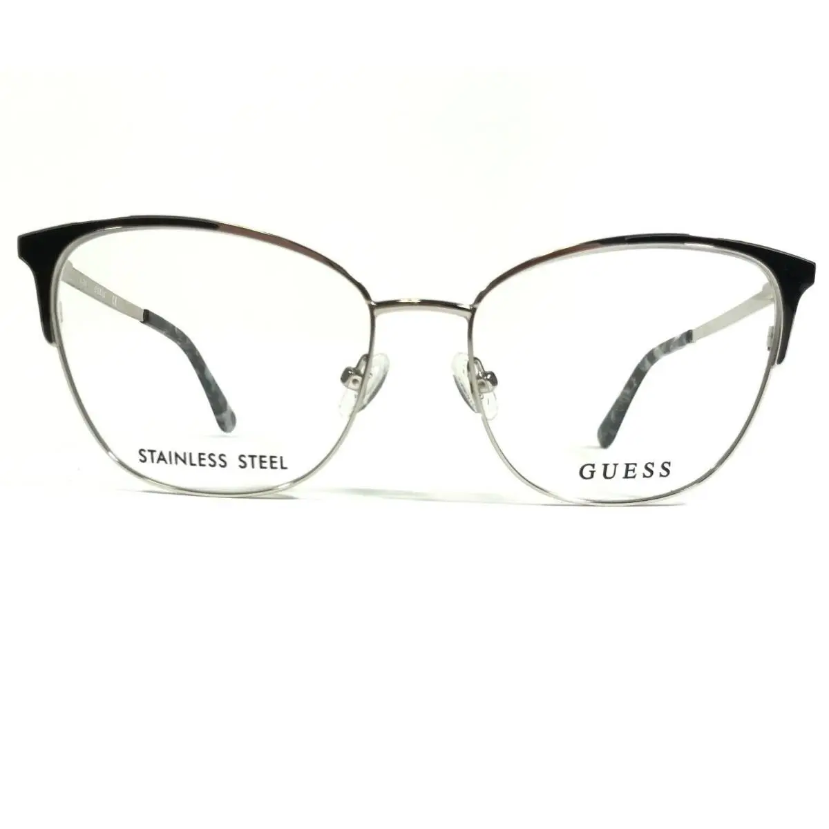 Guess Eyeglasses Frames GU2705 005 Black Silver Cat Eye Full Rim 53-16-140