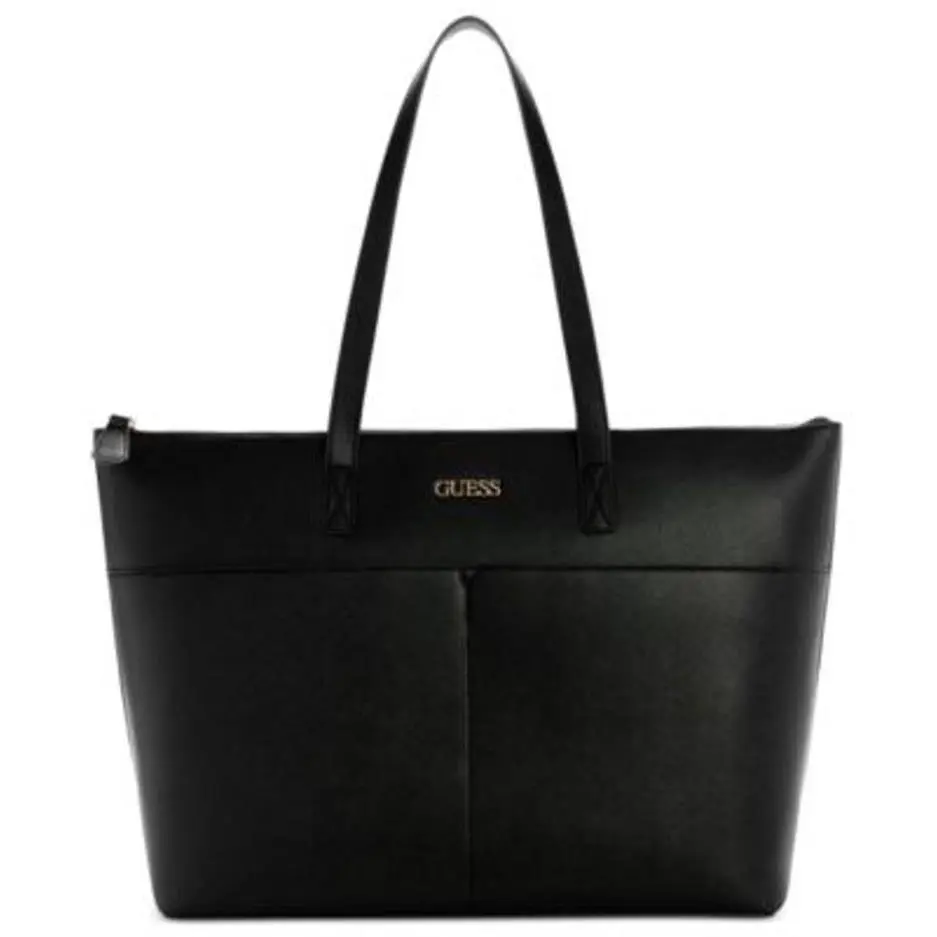 Guess Azulena Large Shoulder Tote Bag Black Gold
