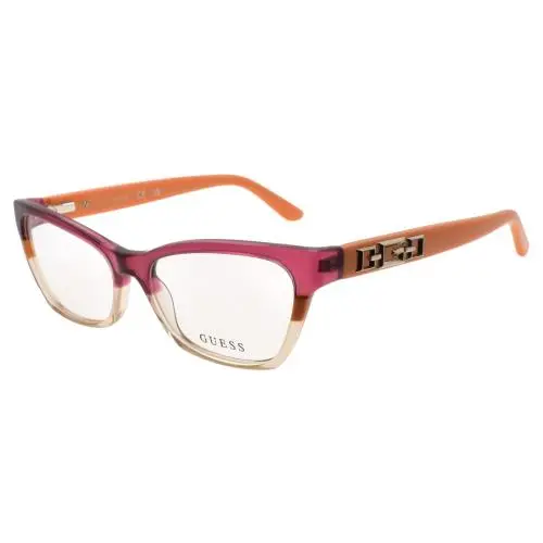 Guess GU2979 044 Women`s Eyeglasses Frames Cat Eye 54-16-140 Orange / Purple