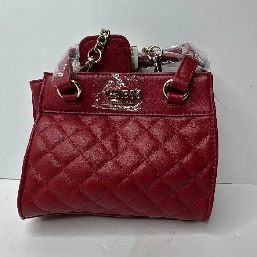Guess Taylor Mini Crossbody Quilted Satchel Handbag Red