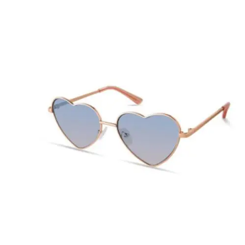 Guess Women`s Heart Sunglasses GF4008/S 28W Rose Gold W/blue Gradient Lens