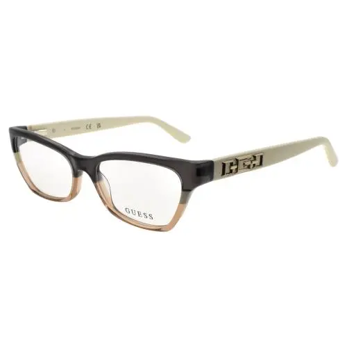 Guess GU2979 020 Women`s Eyeglasses Frames Cat Eye 52-16-140 Gray / Ivory
