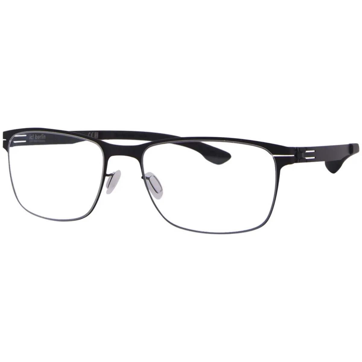 Ic Berlin Dennis-n Eyeglasses Frame Men`s Black Full Rim Rectangle Shape 53mm