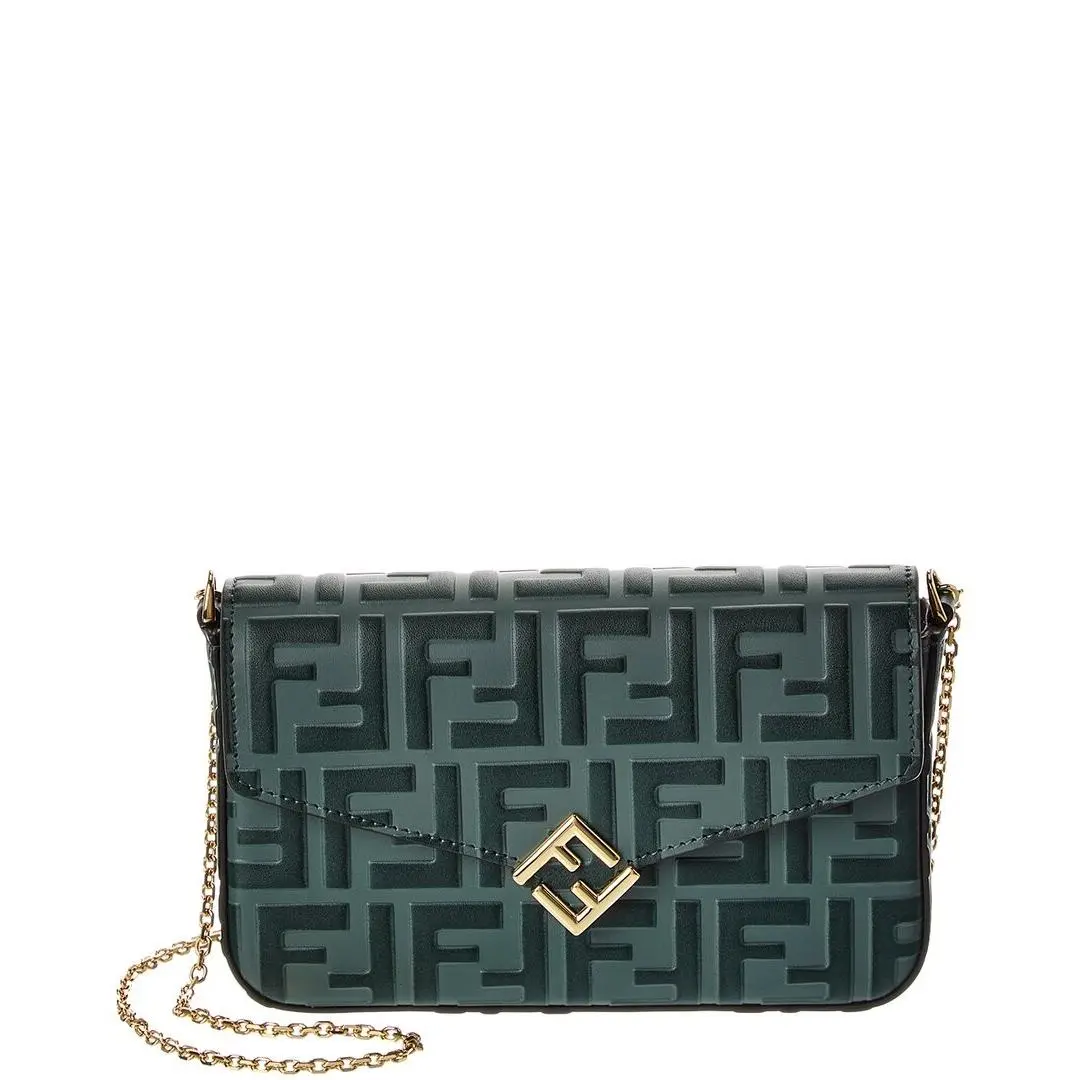 Ff Diamonds Leather Wallet On Chain Women`s Os by Fendi
