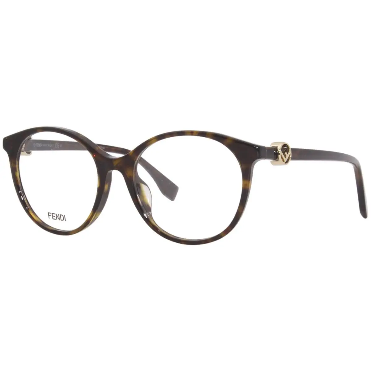 Fendi FF0336/F 086 Eyeglasses Women`s Dark Havana Full Rim Round Shape 51mm