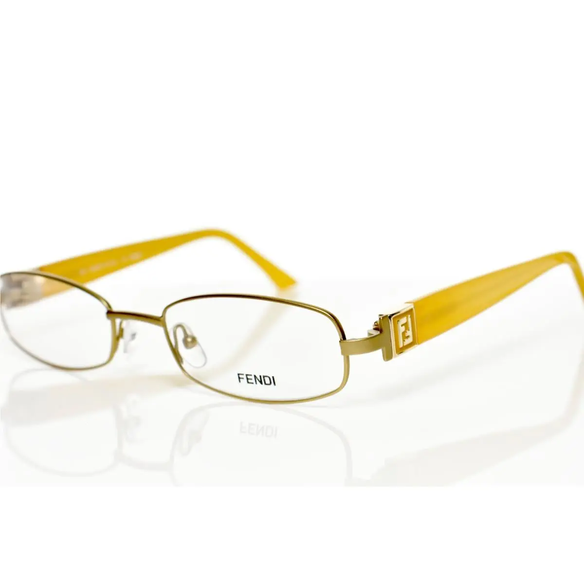 Fendi 905 715 Yellow Eyeglasses 52-19-130 - Nose Pads Replaced