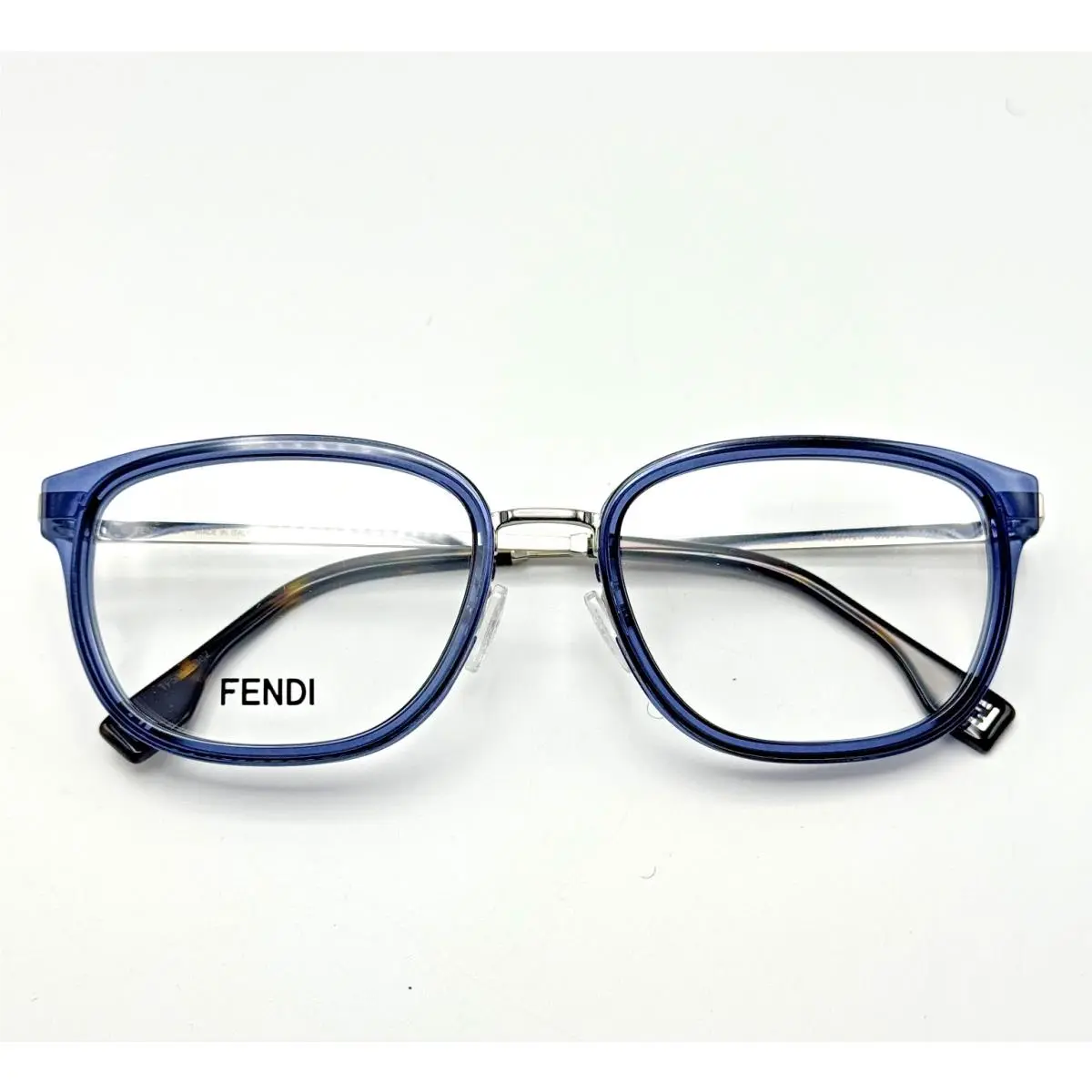 Fendi Eyeglasses Frame Travel FE50112U 090 Blue Silver Rectangle 55-19-145