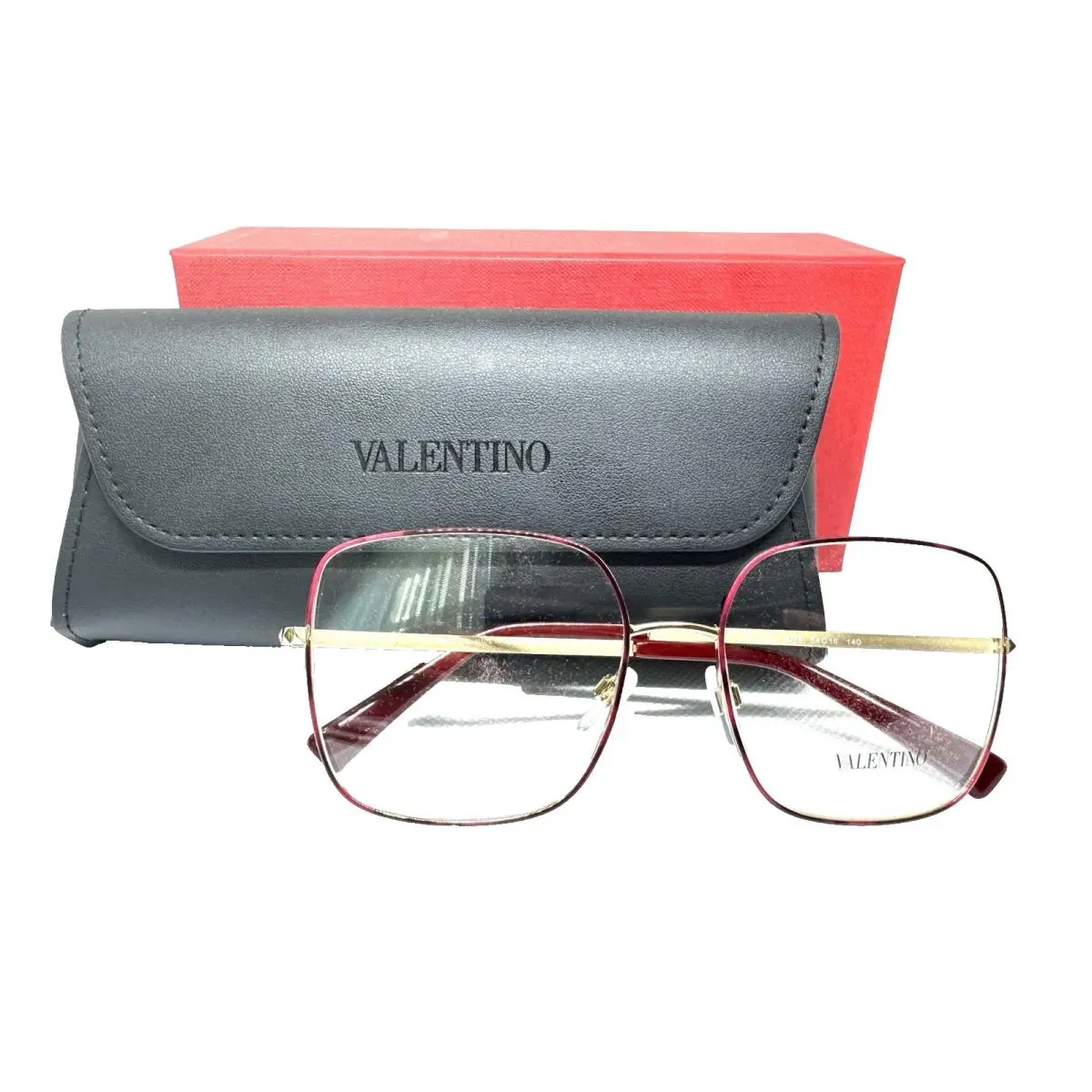 Valentino VA1024 3068 Red Havana Gold Eyeglasses Frames 54-16-140 Italy