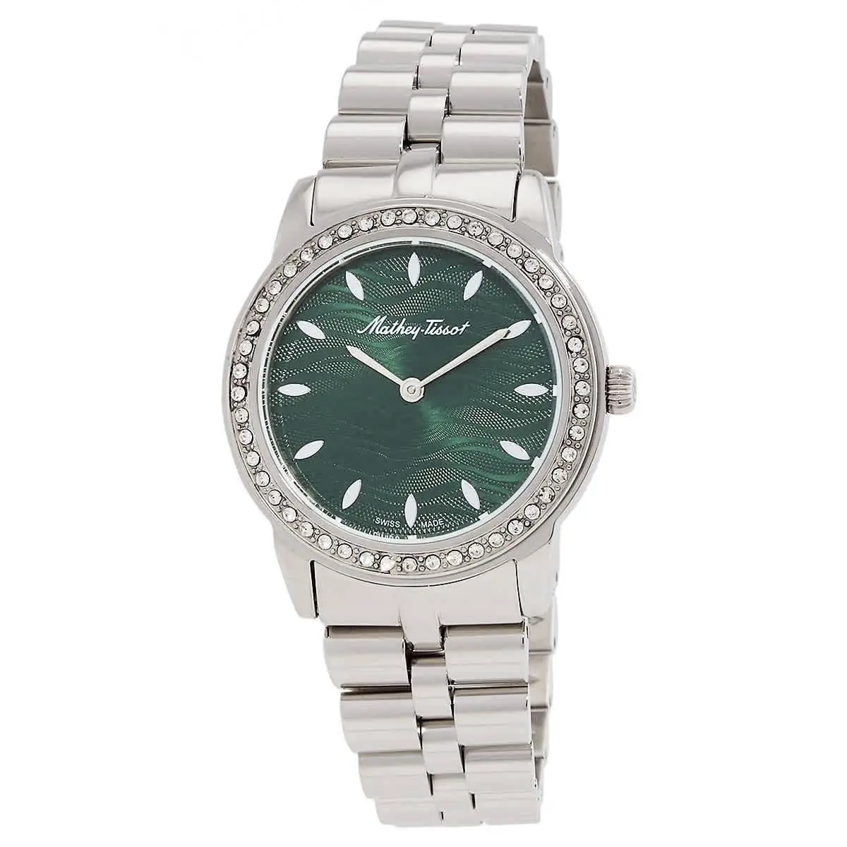 Mathey-tissot D10860AQV Artemis Green Dial 32 mm Women`s Watch - Silver-tone, Dial: Green, Band: Silver-tone