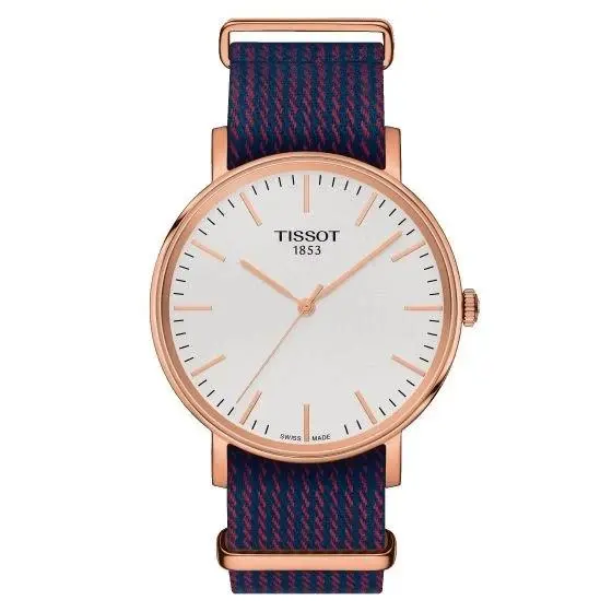 Tissot Everytime Silver Dial Gold Case Men`s Watch T1094103803100