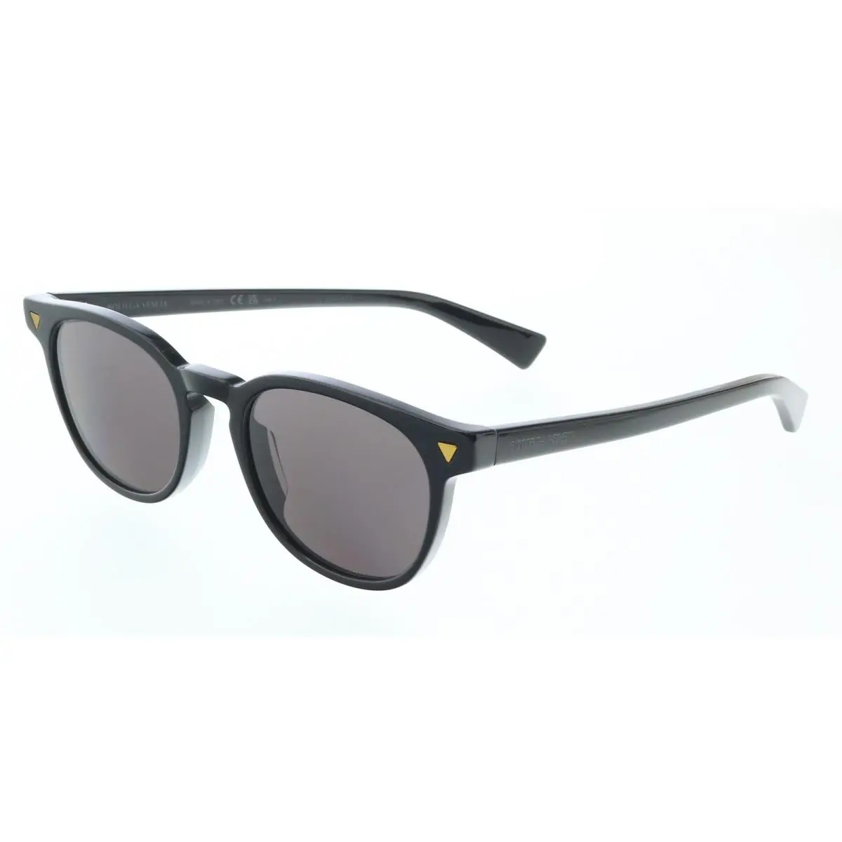 Bottega Veneta BV1253S-001 Black Round Sunglasses Gold