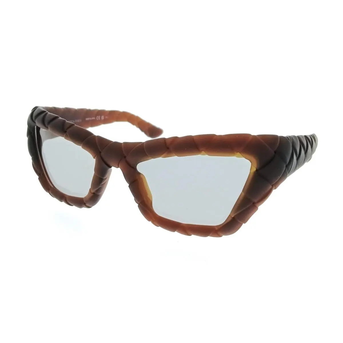 Bottega Veneta BV1438S-002 Woven Brown Cat Eye Womens Sunglasses