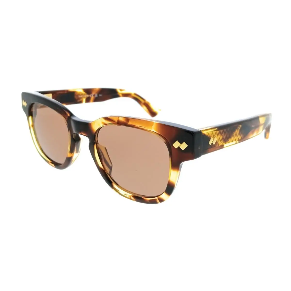 Bottega Veneta BV1441S-002 Square Brown Retro Unisex Sunglasses