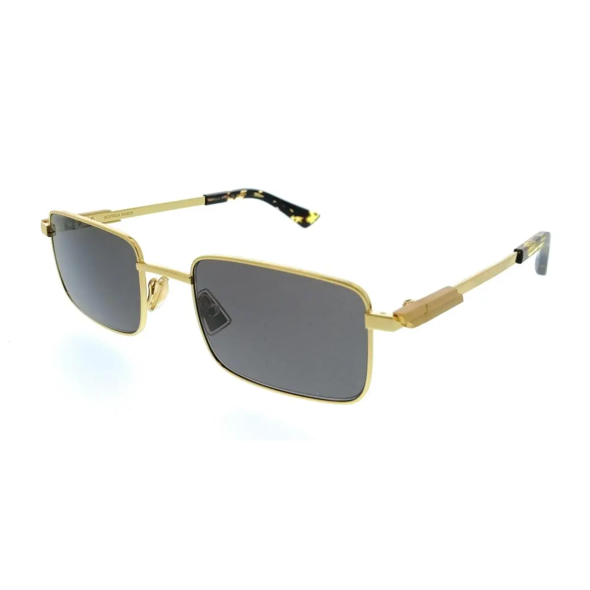 BV1469S-001 Rectangle Gold Grey Lens Unisex Sunglasses by Bottega Veneta