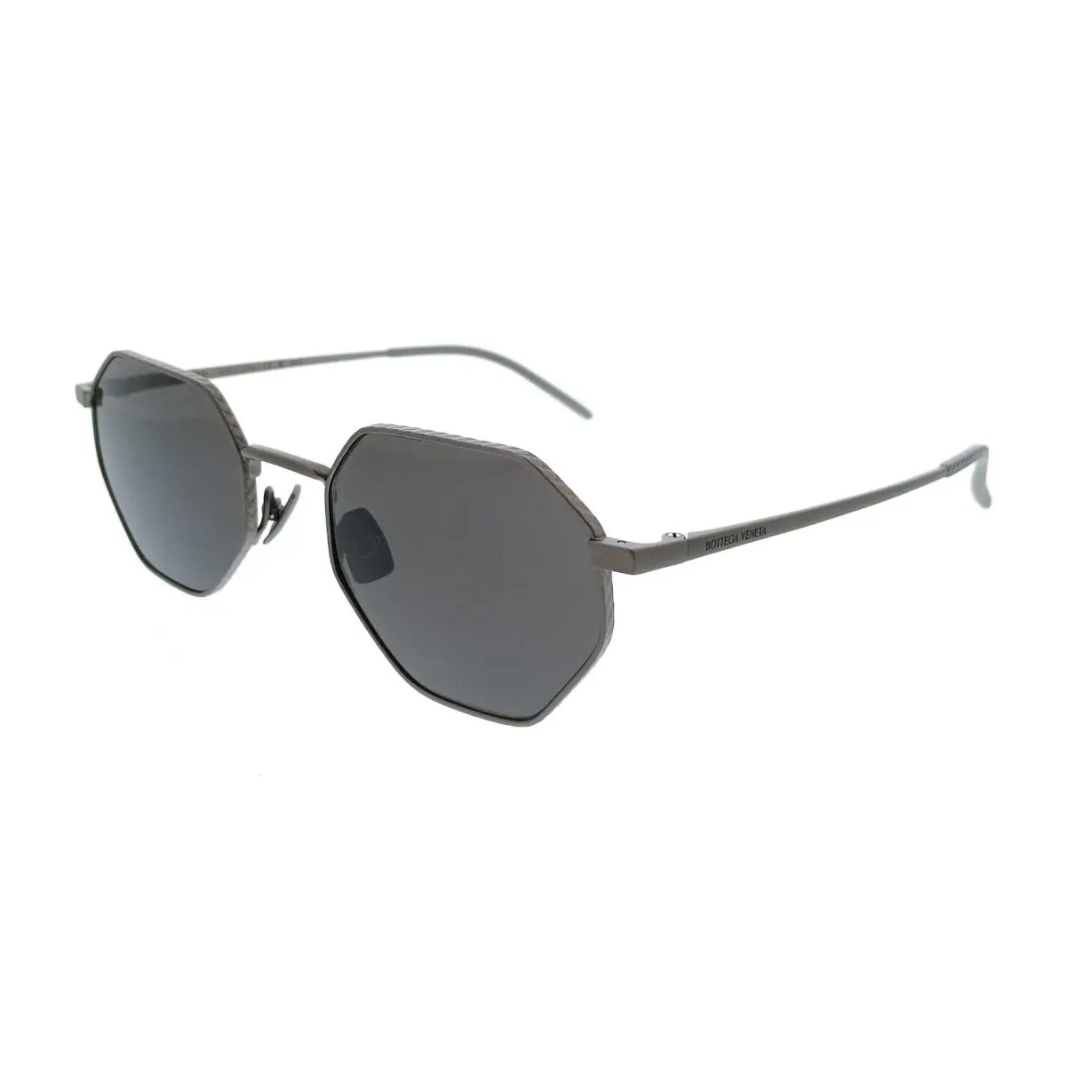 Bottega Veneta BV1471S-001 Ruthenium Geometric Slim Metal Unisex Sunglasses