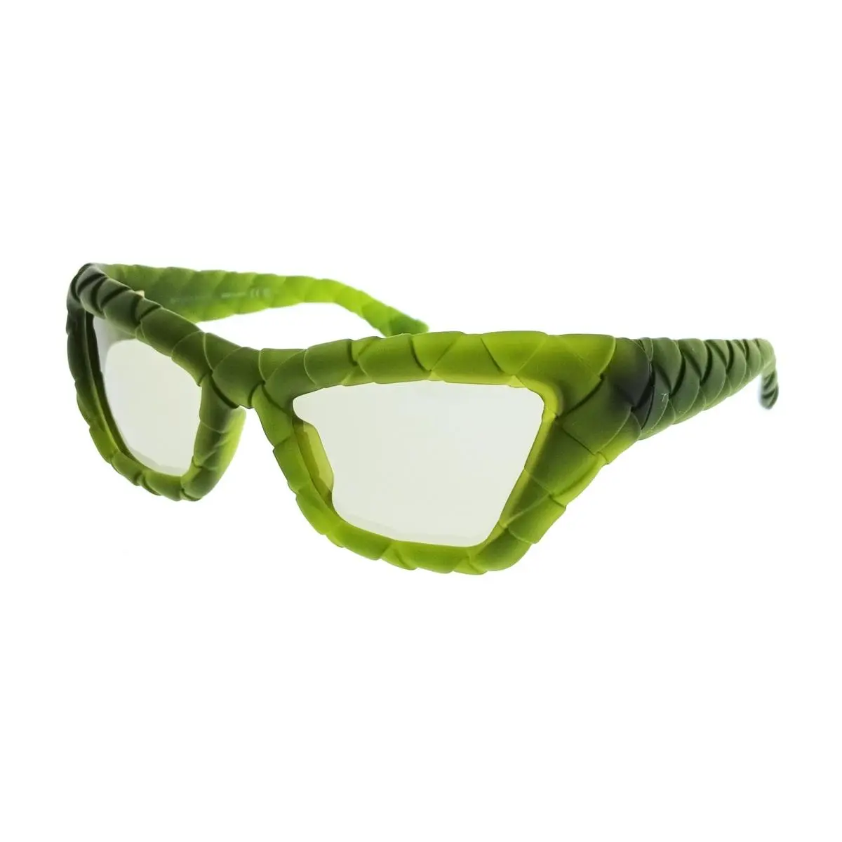 Bottega Veneta BV1438S-003 Woven Green Cat Eye Womens Sunglasses