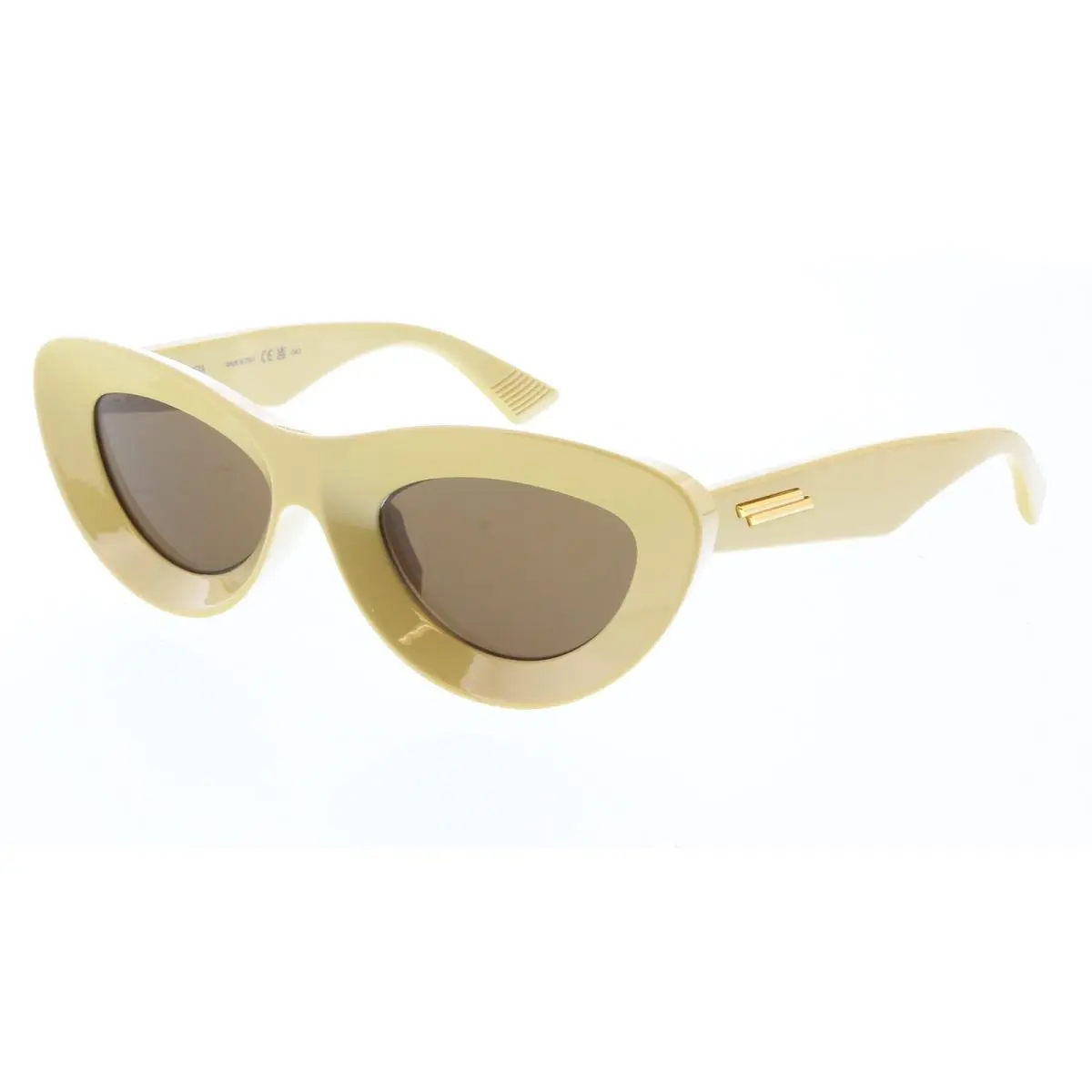 Bottega Veneta BV1325S-002 Vintage-inspired Yellow Cat-eye