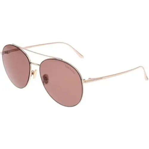 Tom Ford Aviator Sunglasses - FT0757 Cleo 28Y - Shiny Rose Gold/pale Pink