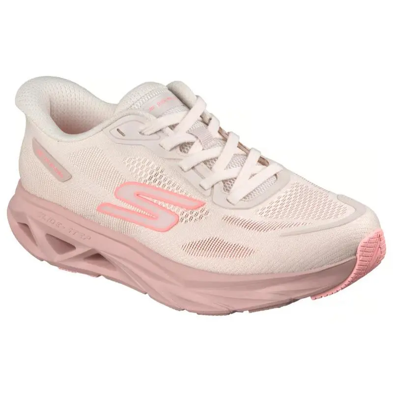 Womens Skechers Slip Ins Glide Step Vortex Rapid Edge Light Pink Mesh Shoes - Pink