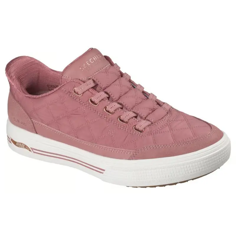 Womens Skechers Slip Ins Arch Fit Arcade Cozy Fit Cuddle Steps Rose Suede