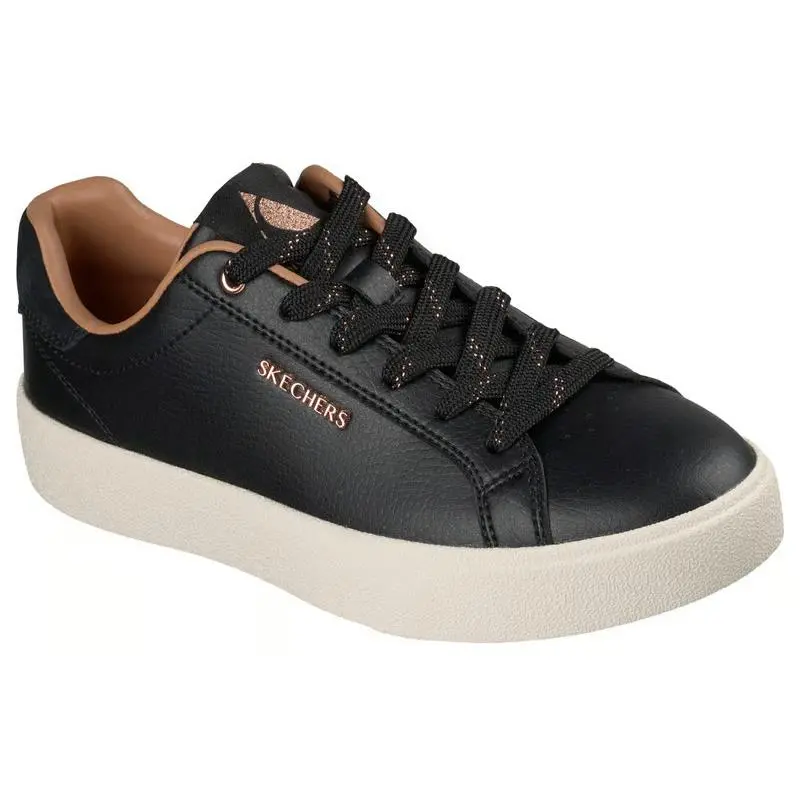 Womens Skechers Belmont Alluring Charm Black Leather Shoes