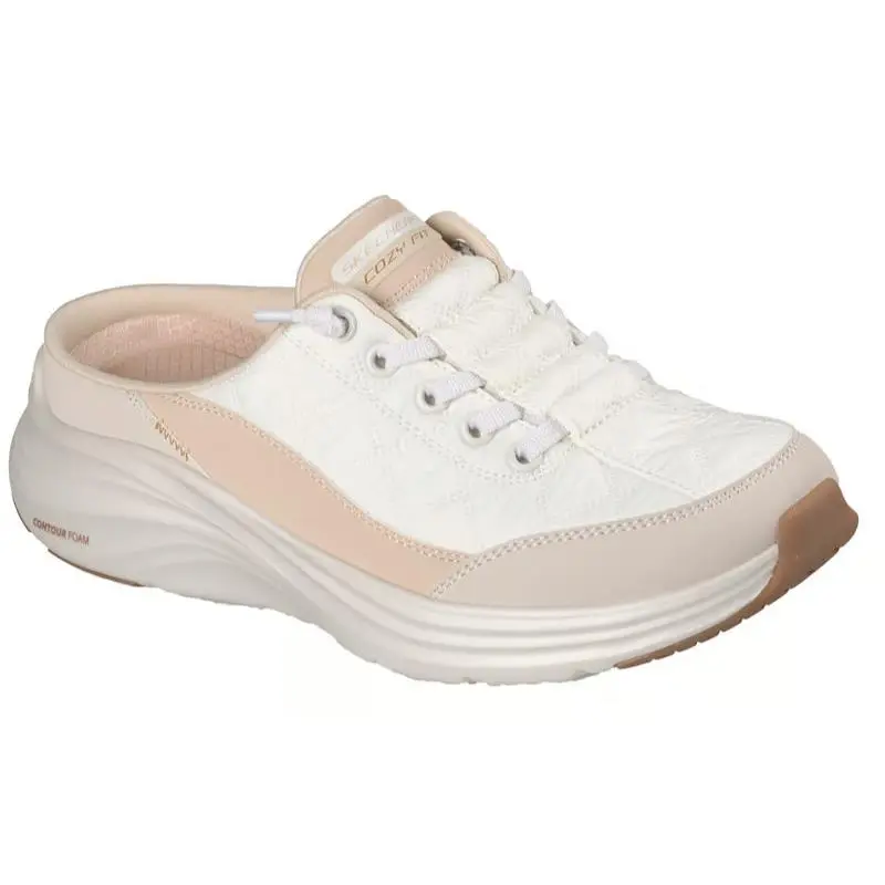 Womens Skechers Contour Foam Cozy Fit Sweet Embrace White Natural Mesh