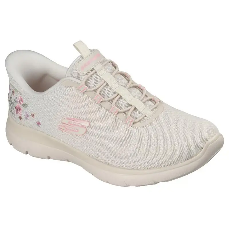 Womens Skechers Slip Ins Summits Spring Blossom Natural Mesh Shoes