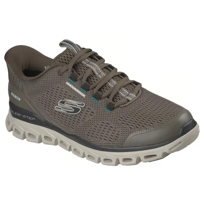 Mens Skechers Slip Ins Waterproof Glide Step Sorran Sage Mesh Shoes