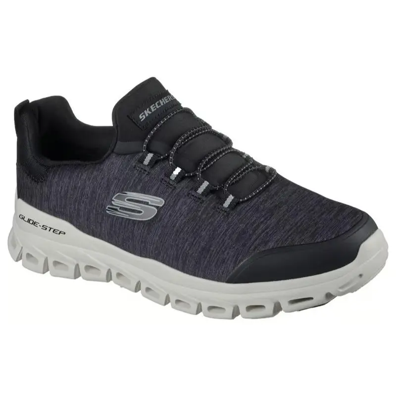 Mens Skechers Glide Step Ryla Black Heathered Jersey Shoes