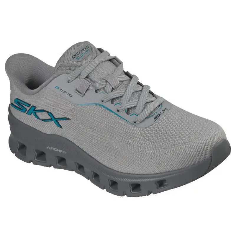 Mens Skechers Slip Ins Arch Fit Glide Step Pro Larzo Gray Charcoal Monomesh