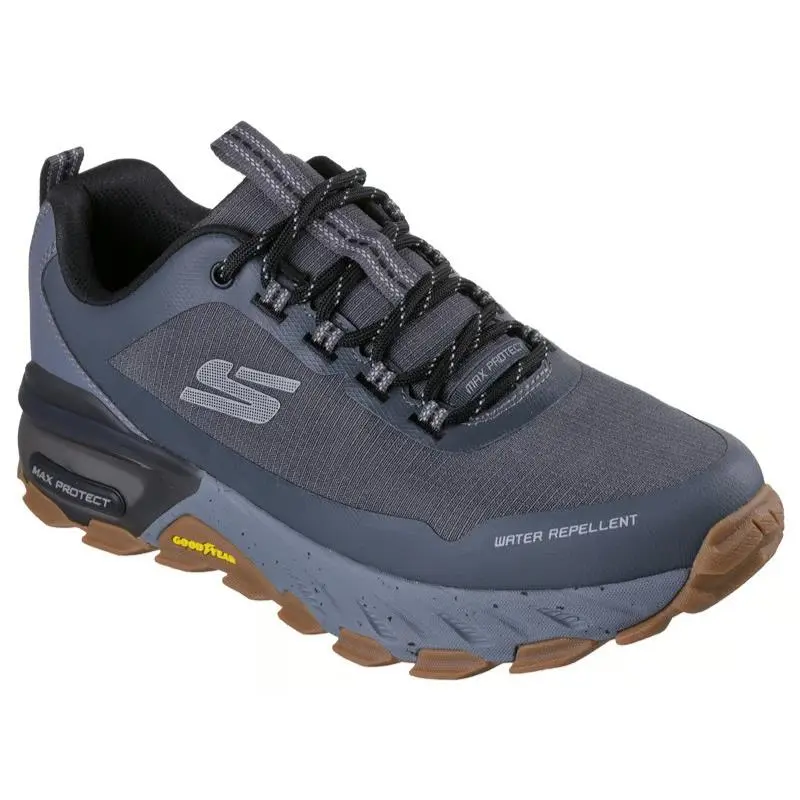 Mens Skechers Max Protect Promote Track Charcoal Mesh Shoes