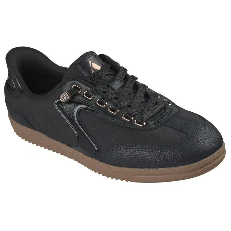Womens Skechers Slip Ins Hotshot Cozy Fit Grand Glow Black Rose Gold Leather