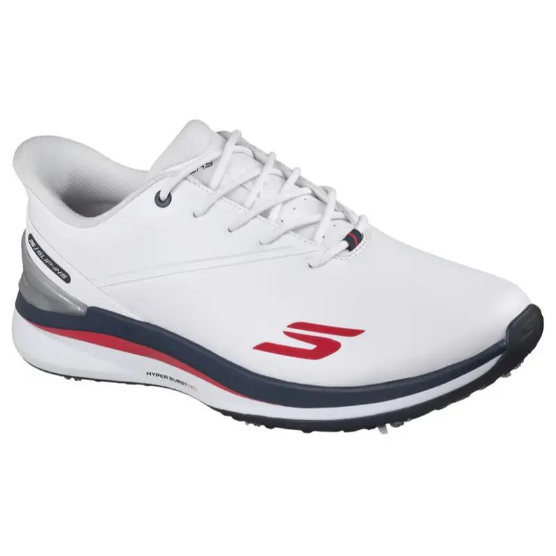 Mens Skechers Slip Ins Golf Waterproof Blade Tour Fairway White Navy Leather