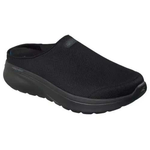 Mens Skechers Relaxed Fit GO Walk Arch Fit N Joy Saul Black Mesh Shoes
