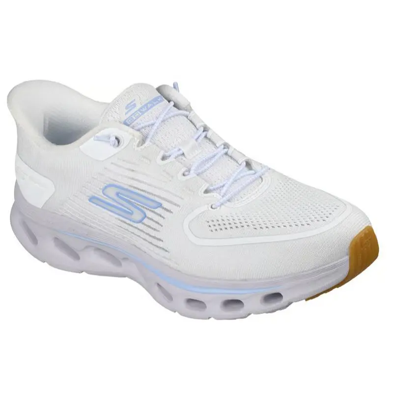 Womens Skechers Slip Ins GO Walk Glide Step 2.0 Breeze White Light Blue Mesh