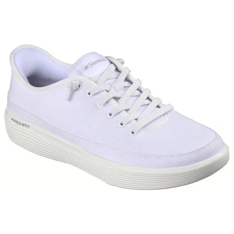 Womens Skechers Slip Ins GO Walk Commuter Berlin White Canvas Shoes