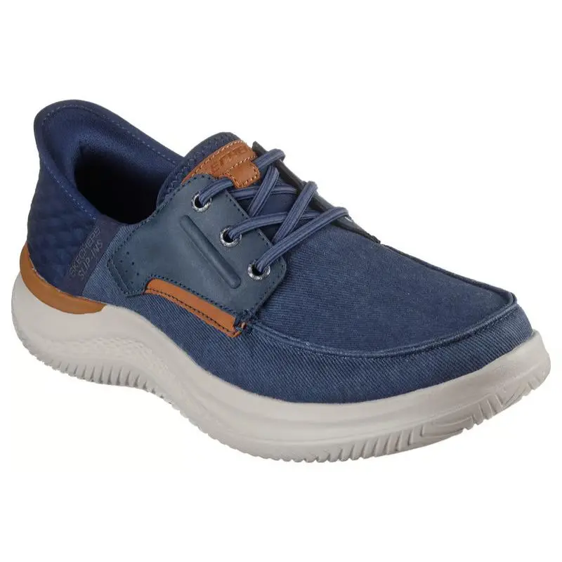 Mens Skechers Slip Ins RF Hasting Niko Navy Canvas Shoes