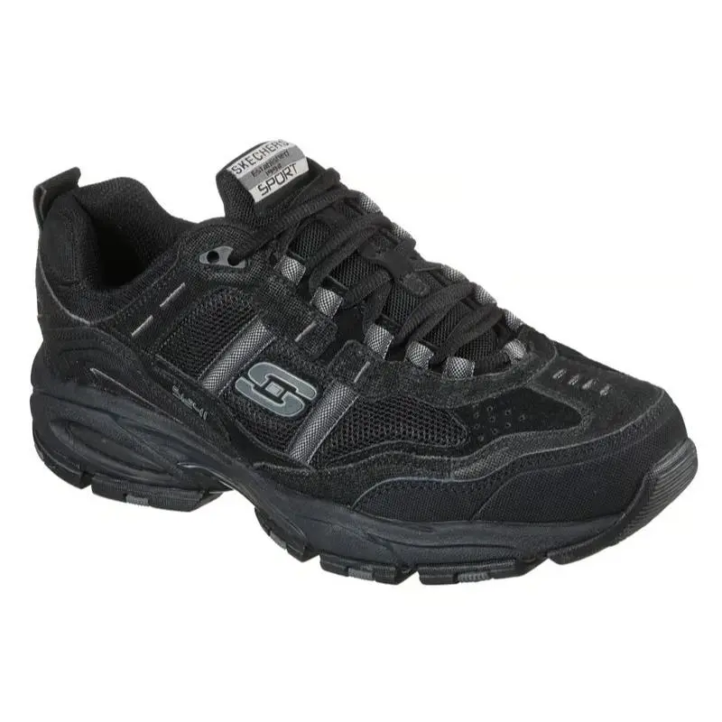 Mens Skechers Vigor 2.0 Trait Black Mesh Shoes - Black