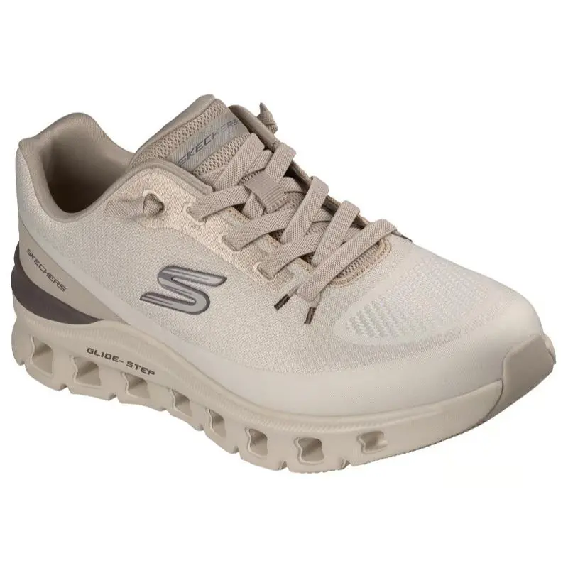 Mens Skechers Glide Step Pro Waverra Taupe Mesh Shoes