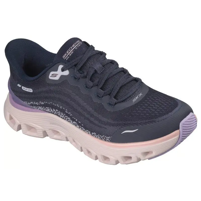 Womens Skechers Slip Ins Arch Fit Glide Step Wave Navy Multi Mesh Shoes