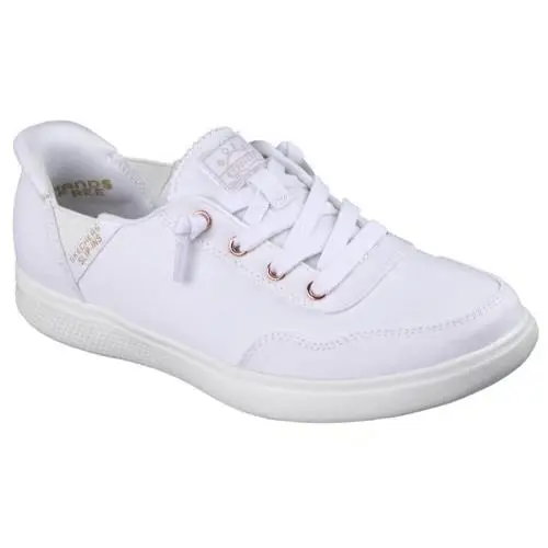 Womens Skechers Slip Ins Bobs Skip Cute Keep IT Sweet White Canvas Shoes