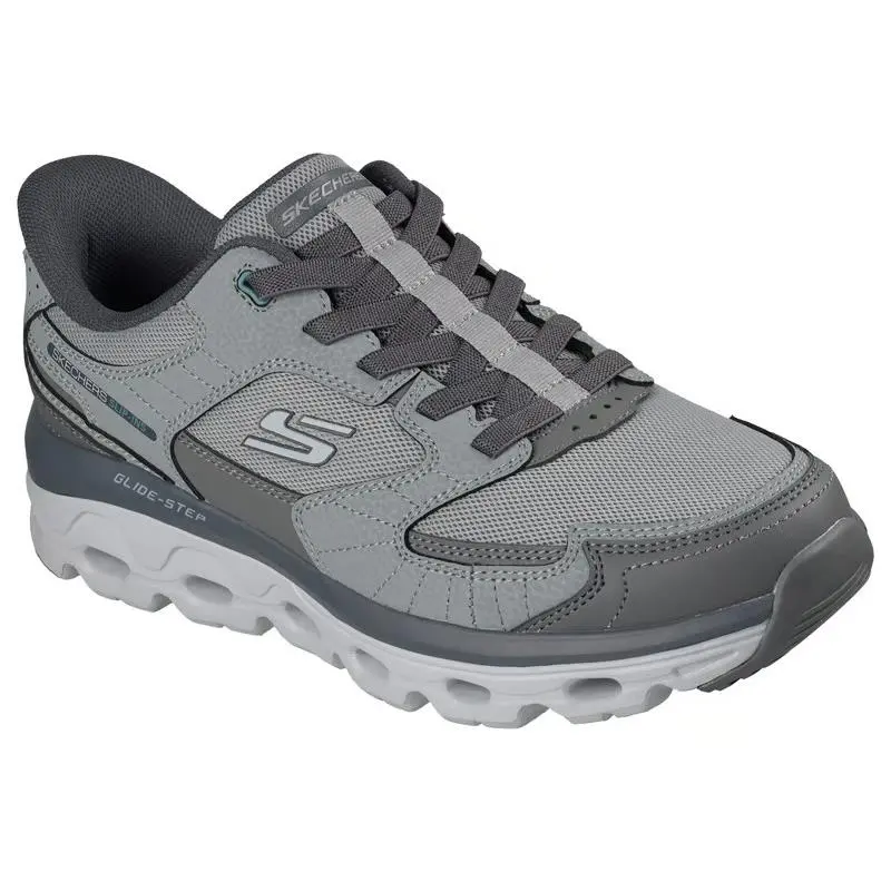 Mens Skechers Slip Ins Glide Step Sole Glover Beale Creek Gray Charcoal Mesh