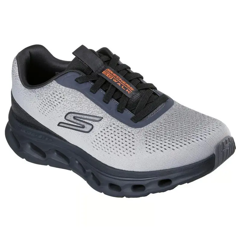 Mens Skechers GO Walk Glide Step 2.0 Vic Gray Black Mesh Shoes