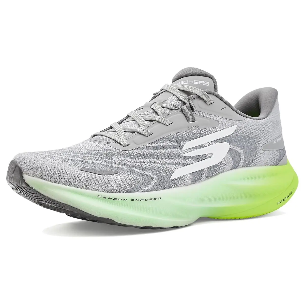 Man`s Sneakers Athletic Shoes  Aero Spark Gray/Lime by Skechers