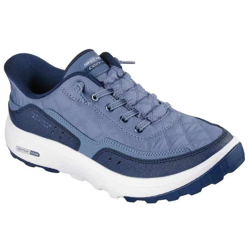 Womens Skechers Slip Ins Relaxed Fit Urban Explore Cozy Fit Navy Fabric